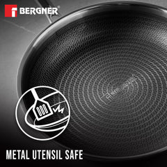 Bergner TriPly Hitech Giro 24cm Frypan with Glass Lid