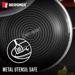 Bergner Hi-Tech Triply Kadai, Honeycomb Healthy Non-Stick Coating - Induction Bottom