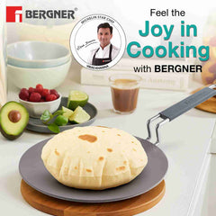 Bergner Triply Argent Ceramica 22cm Roti Tawa - Induction Compatible