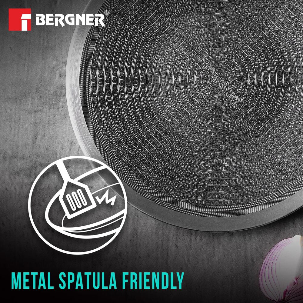 Bergner Hi-Tech Tri-Ply Stainless Steel 28cm Non-Stick Roti Tawa