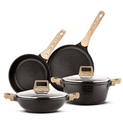 Bergner Sienna Elite Granite 6 Pcs Non-Stick Cookware Set - Induction Bottom