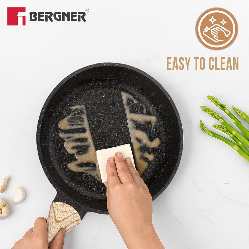 Bergner Sienna Elite Granite 6 Pcs Non-Stick Cookware Set - Induction Bottom