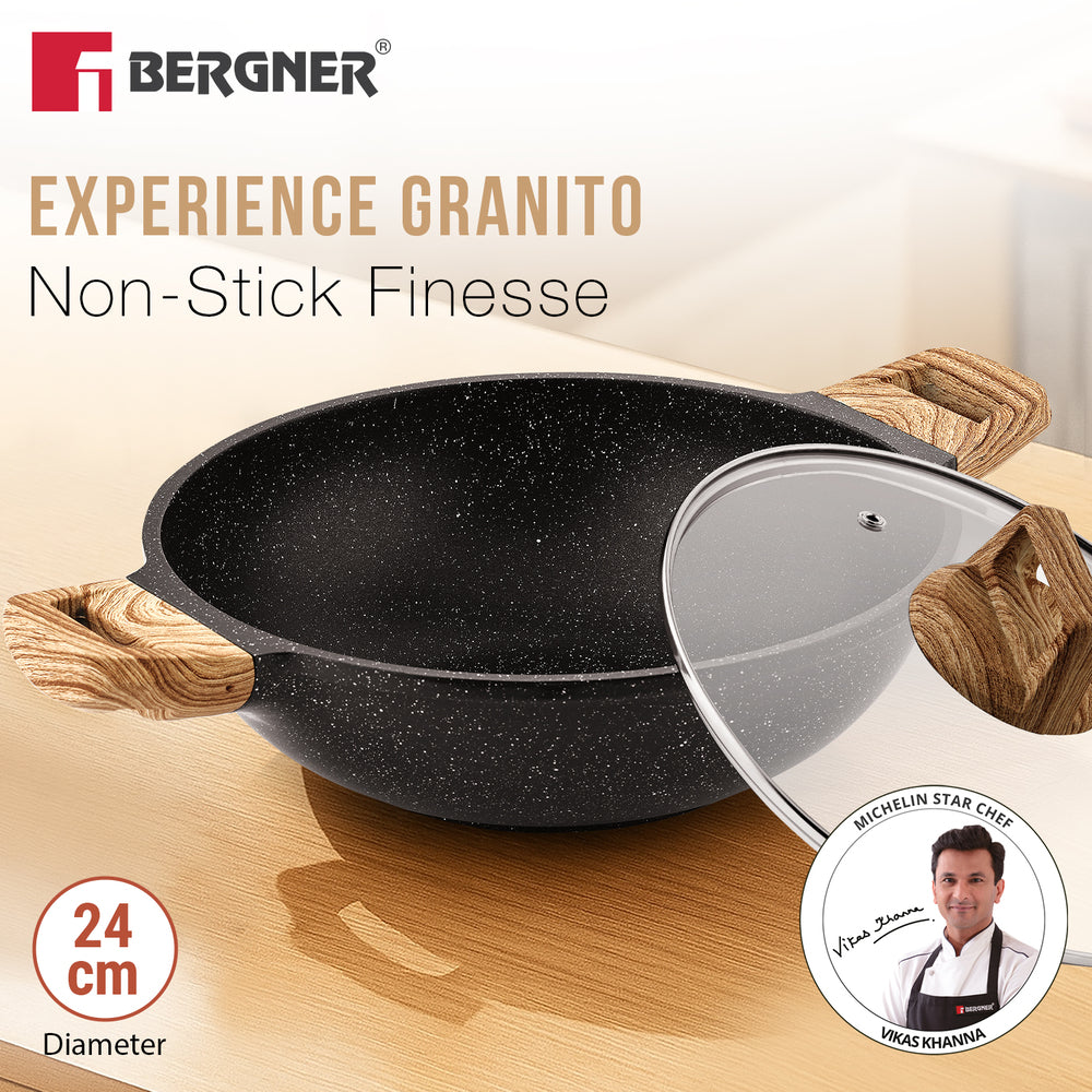 Bergner Sienna Elite Granite 6 Pcs Non-Stick Cookware Set - Induction Bottom