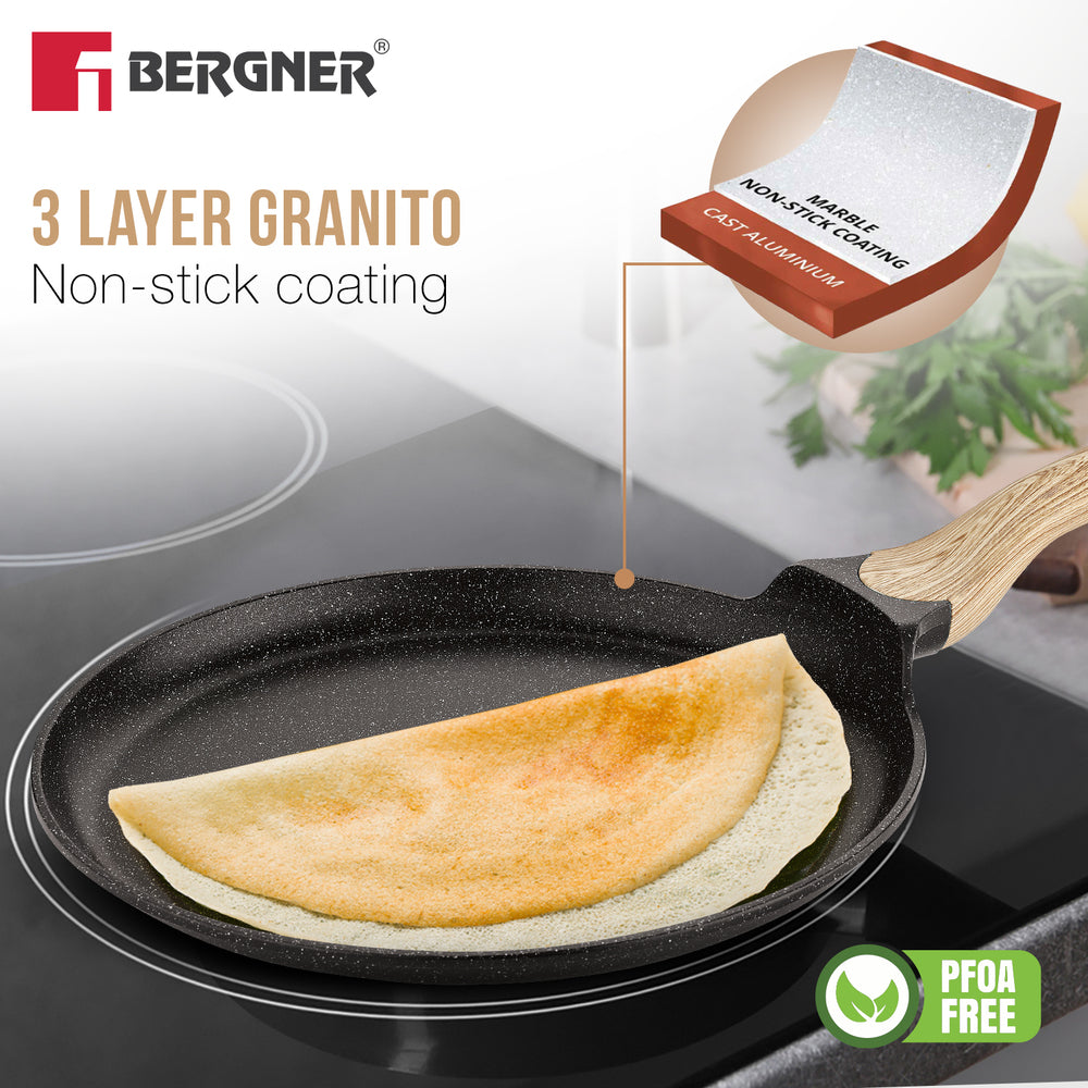 Bergner Sienna Elite Granite 6 Pcs Non-Stick Cookware Set - Induction Bottom