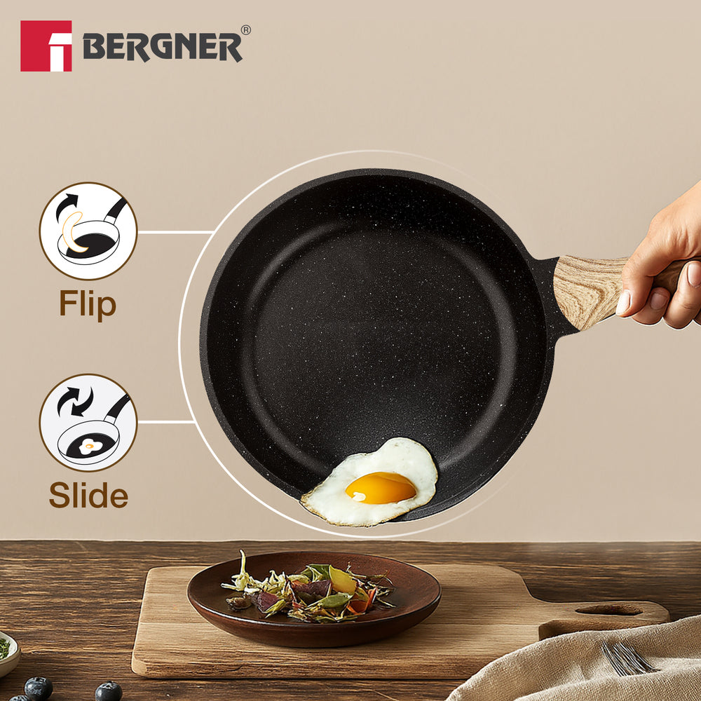 Bergner Sienna Elite Granite 6 Pcs Non-Stick Cookware Set - Induction Bottom