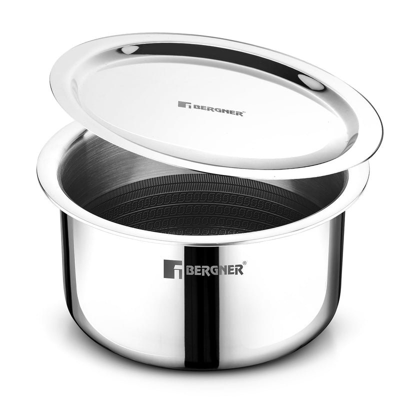 Bergner Hitech Giro Triply Tope with Stainless Steel Lid, 20cm (3.1 L)