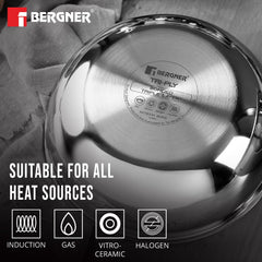 Bergner Hi-Tech Giro Triply Tasra Set of 3, Honeycomb Mesh Non-Stick Coating