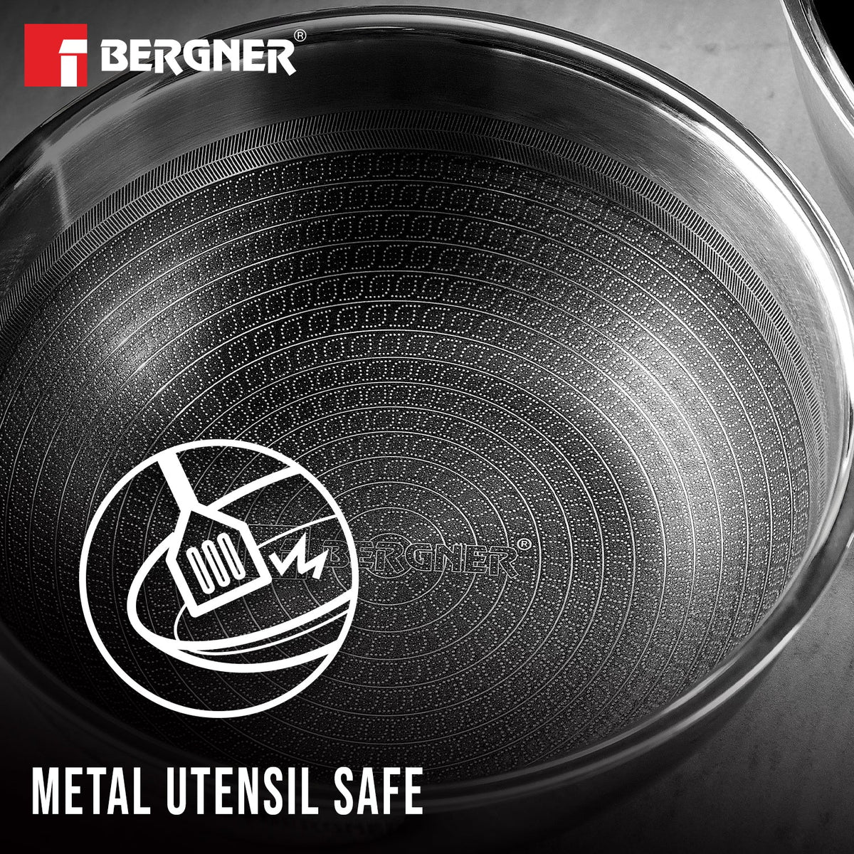 Bergner Hi-Tech Giro Triply Tasra Set of 3, Honeycomb Mesh Non-Stick Coating