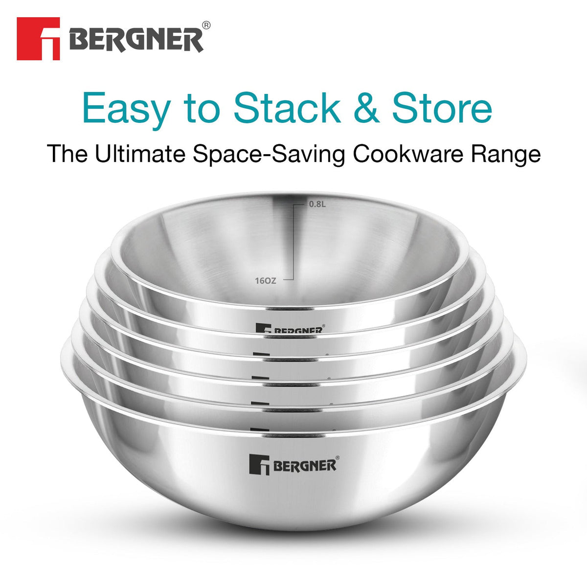 Bergner Argent Tri-Ply Stainless Steel 22cm Tasra without Lid