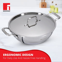 Bergner TriPro Tri-Ply Stainless Steel Kadai