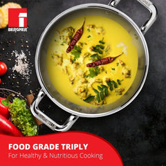 Bergner TriPro Tri-Ply Stainless Steel Kadai