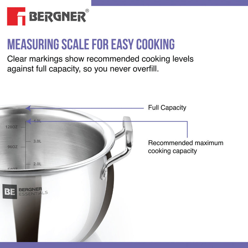 Bergner TriPro Tri-Ply Stainless Steel Frypan