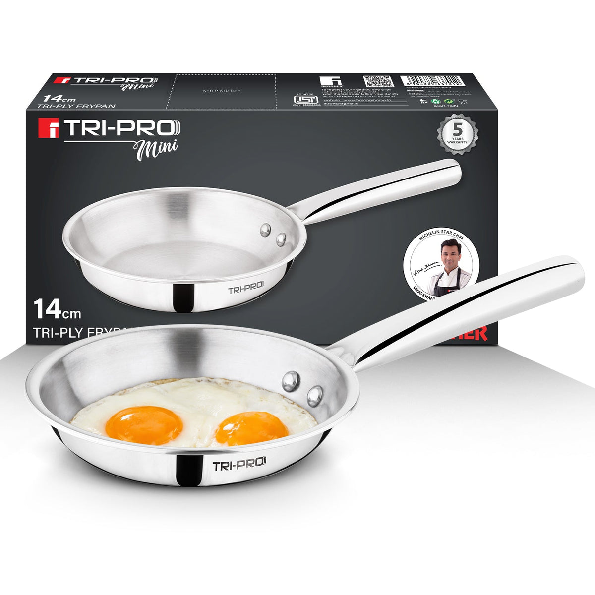 Bergner Tripro Mini Triply Frypan 14cm