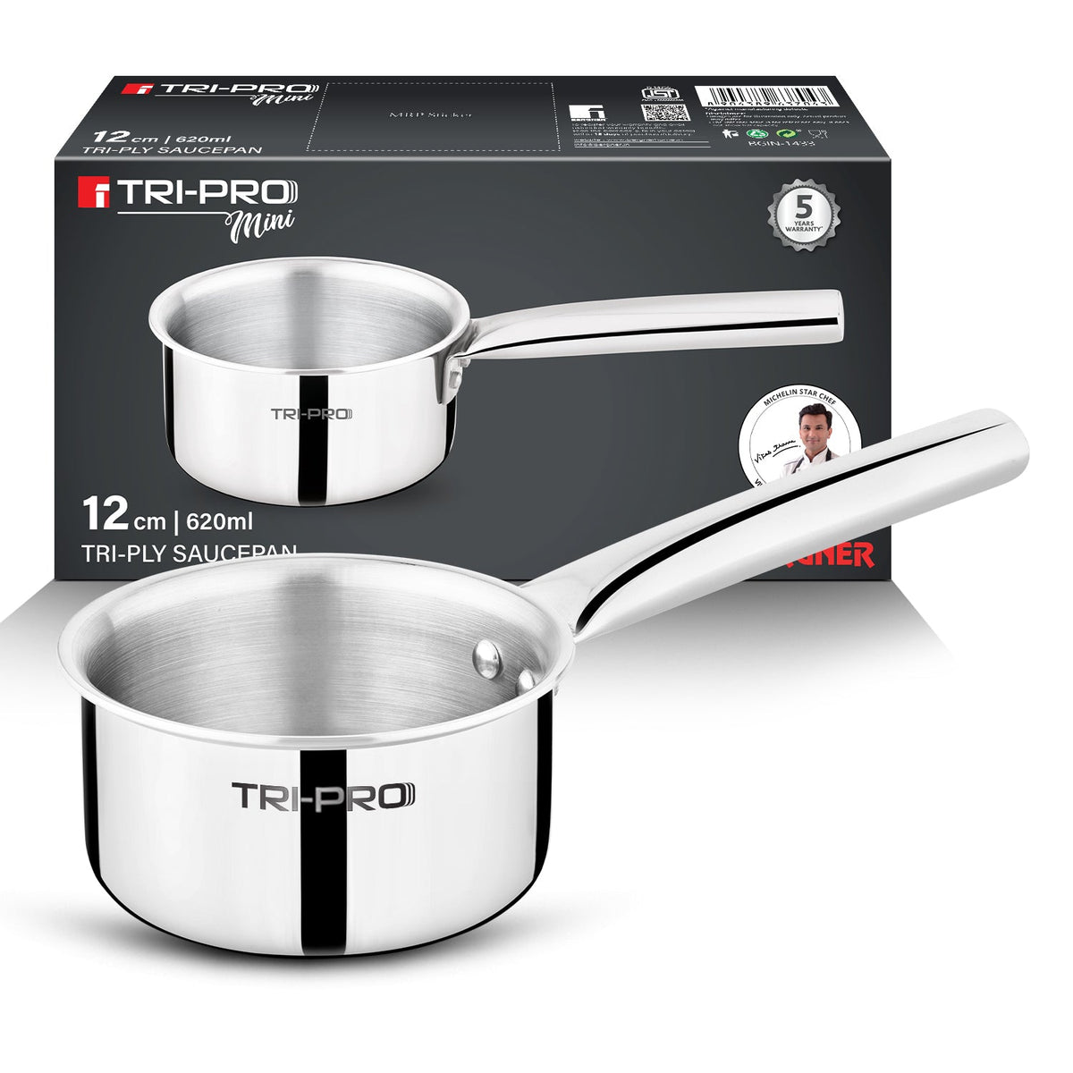 Bergner Tripro Mini Triply Saucepan 12cm