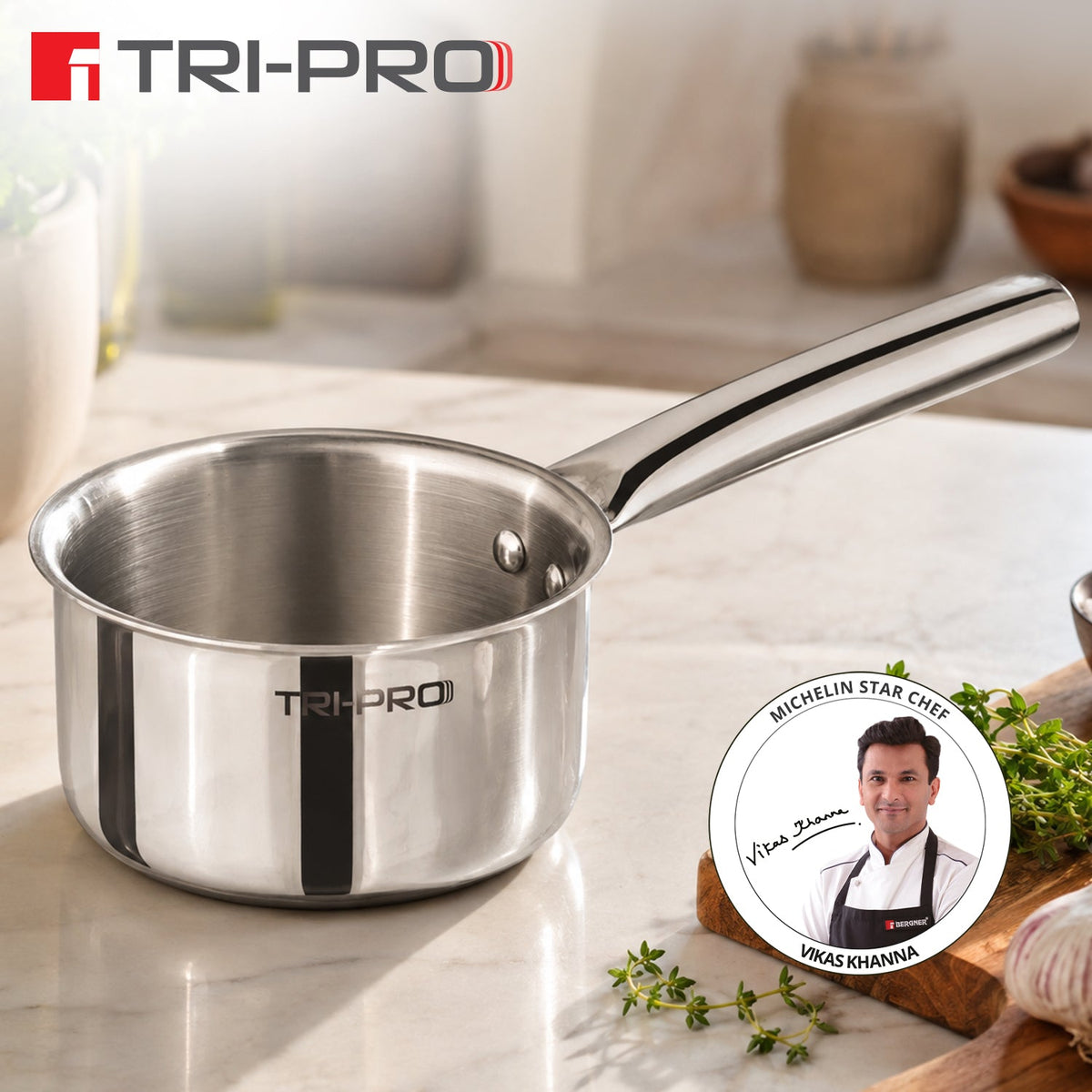 Bergner Tripro Mini Triply Saucepan 12cm