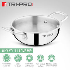 Bergner Tripro Mini Triply Kadai 16cm