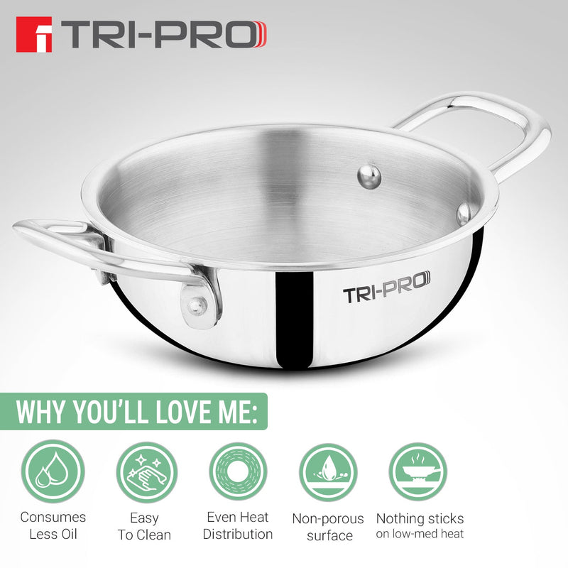 Bergner Tripro Mini Triply Kadai 16cm
