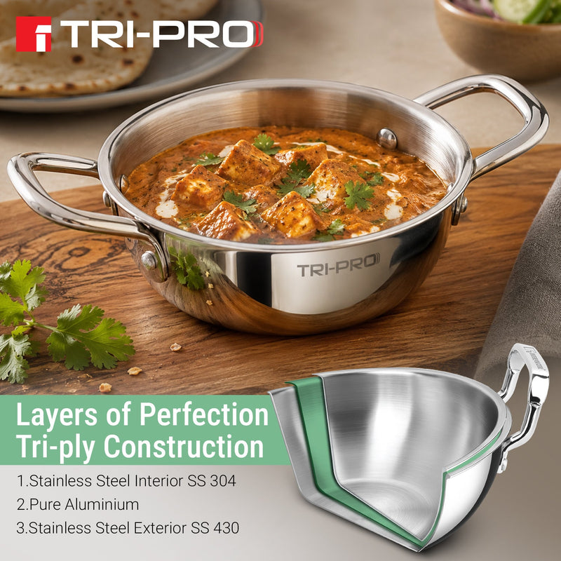 Bergner Tripro Mini 3 Pcs Triply Cookware Set