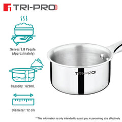 Bergner Tripro Mini 3 Pcs Triply Cookware Set