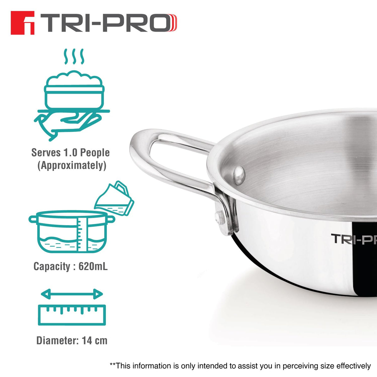 Bergner Tripro Mini 3 Pcs Triply Cookware Set