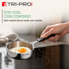 Bergner TriPro Triply Mini Cookware Set 3 Pcs (12cm Saucepan + 14cm Frypan + 14cm Kadai)