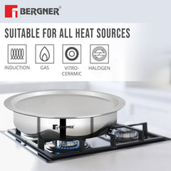 Bergner Argent Tri-Ply Stainless Steel 24cm (2.8 L) Lagdi