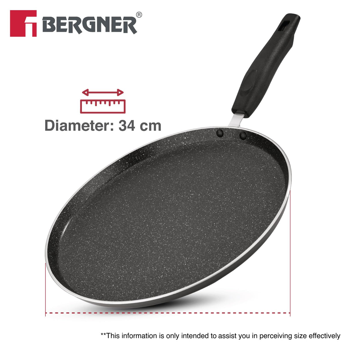 Bergner Essential Plus 34cm Non-Stick Dosa Tawa
