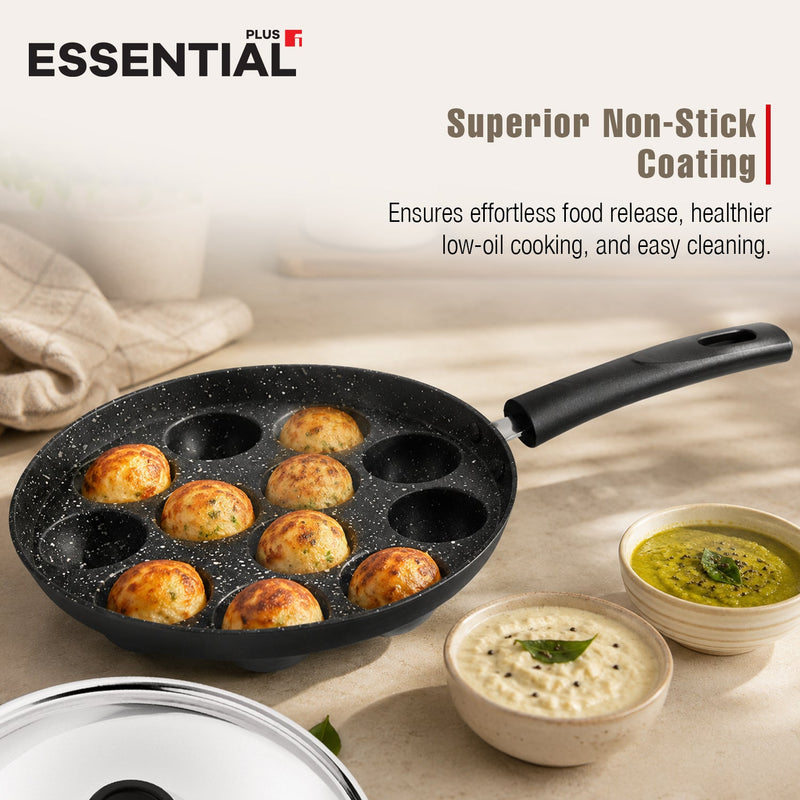 Bergner Essential Plus Amarone Die Cast Appam Patra 12 Pits (22cm Dia)