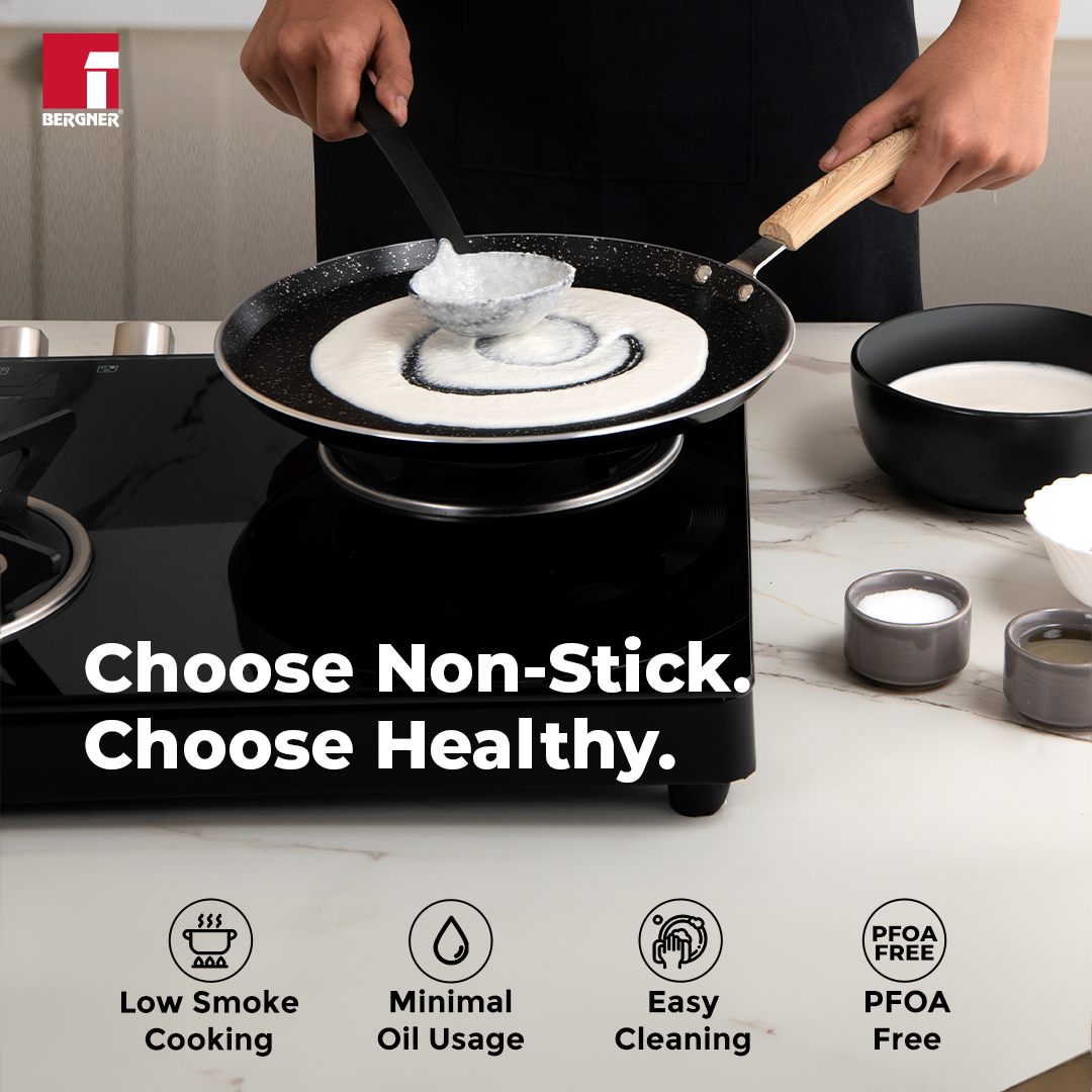 Bergner Bellini Plus Aura 5-Layer Non-Stick Dosa Tawa - Induction Bottom