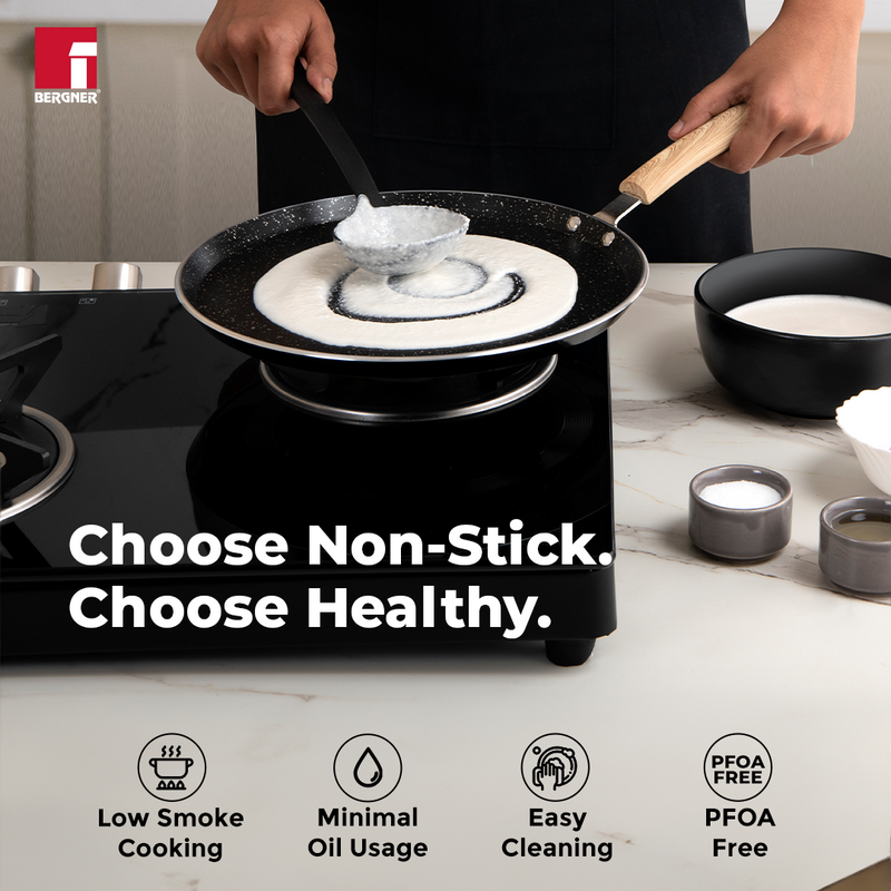 Bergner Bellini Plus Aura 5-Layer Non-Stick Dosa Tawa - Induction Bottom