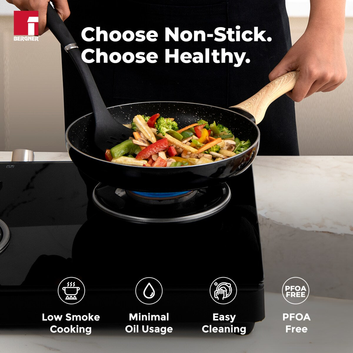 Bergner Bellini Plus Aura 5-Layer Non-Stick Omelet Pan / Frypan - Induction Bottom