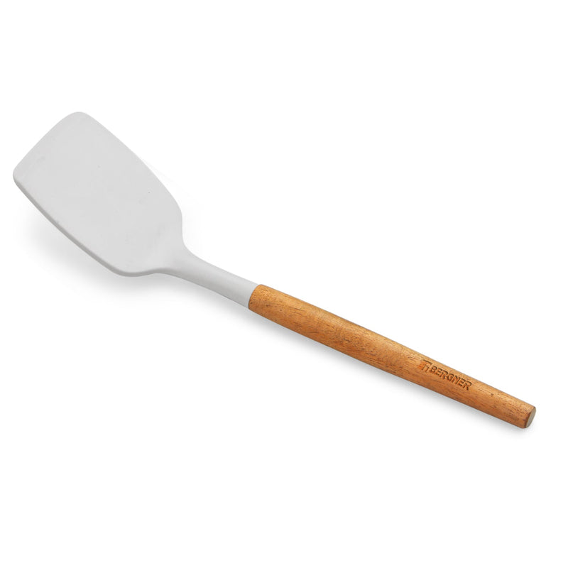 Bergner Naturally Silicone Solid Turner 33cm with Wooden Handle