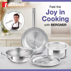 Bergner TriPro TriPly Stainless Steel Cook Serve N Keep 5 Pcs Cookware Set