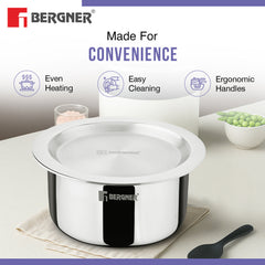 Bergner TriPro TriPly Stainless Steel Cook Serve N Keep 5 Pcs Cookware Set