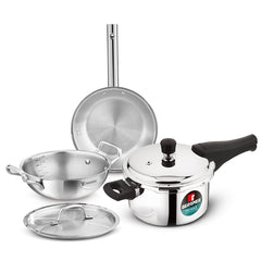 Bergner TriPro 4 Pcs Tri-Ply Stainless Steel Cookware combo