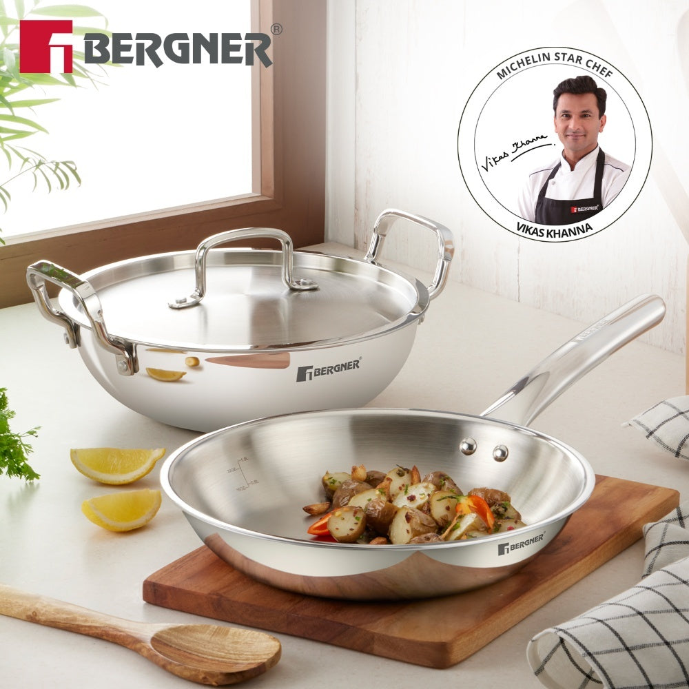 Bergner TriPro 4 Pcs Tri-Ply Stainless Steel Cookware combo