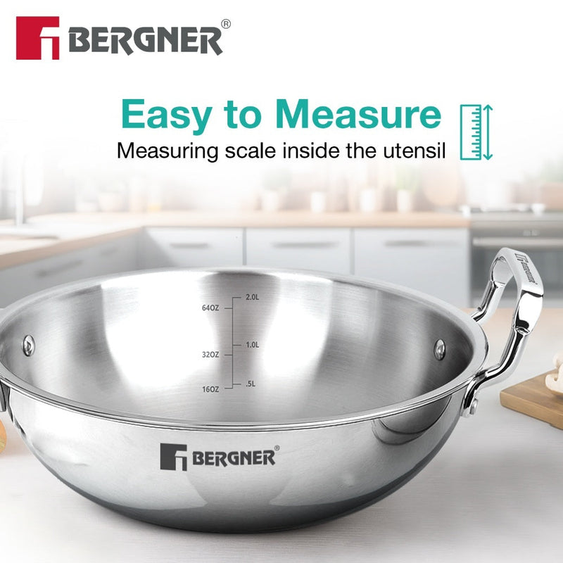 Bergner TriPro 4 Pcs Tri-Ply Stainless Steel Cookware combo
