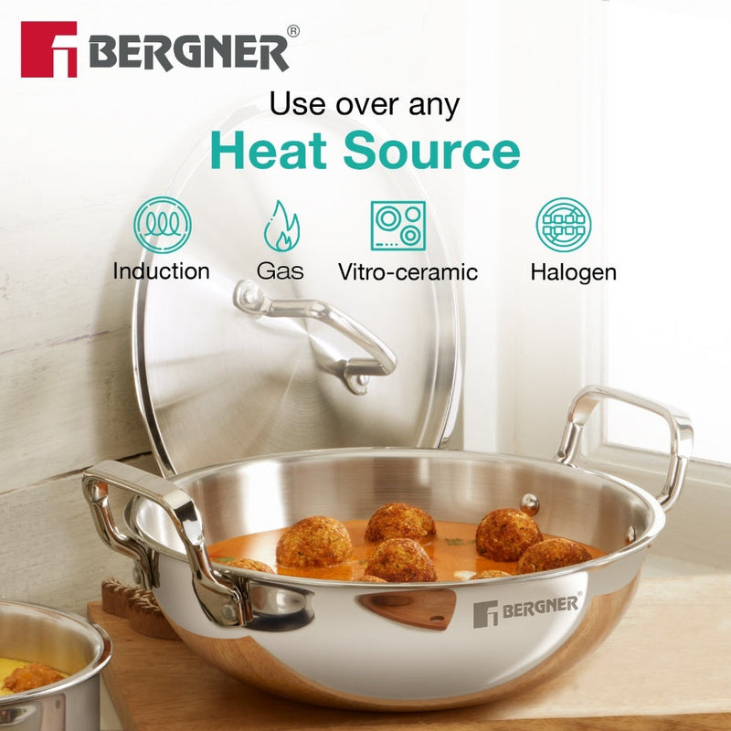Bergner TriPro 4 Pcs Tri-Ply Stainless Steel Cookware Combo