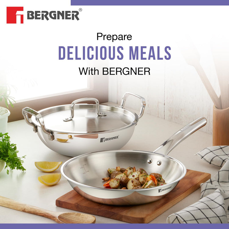 Bergner TriPro 5 Pcs TriPly Cookware Set - Induction Bottom