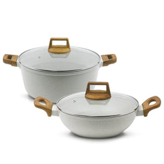 Bergner Naturally 4 Pcs Non-Stick Cookware Set - Induction Bottom