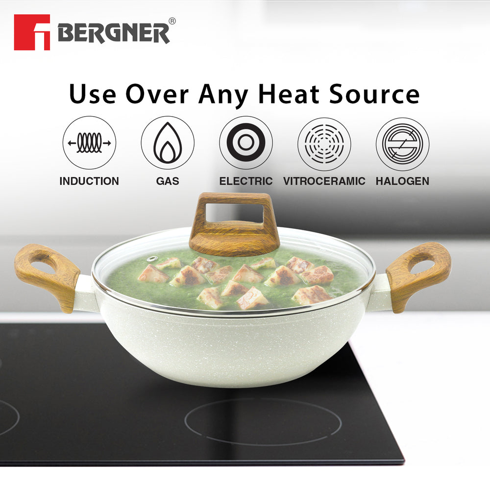 Bergner Naturally 4 Pcs Non-Stick Cookware Set - Induction Bottom