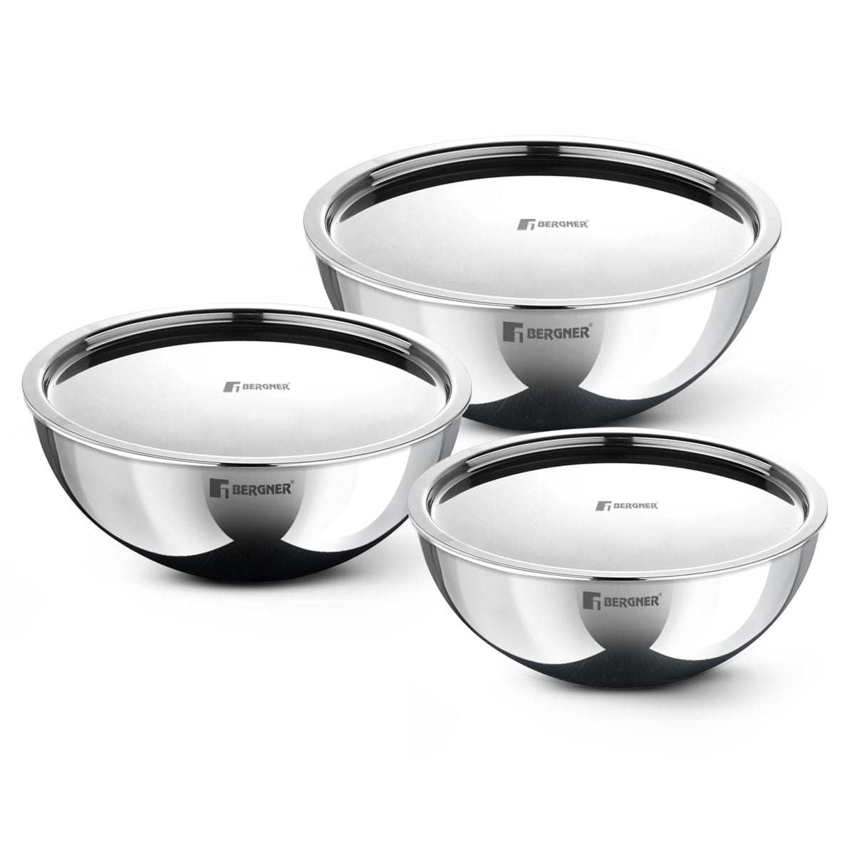 Bergner TriPro Triply Combo of 3 Tasras - Induction Bottom