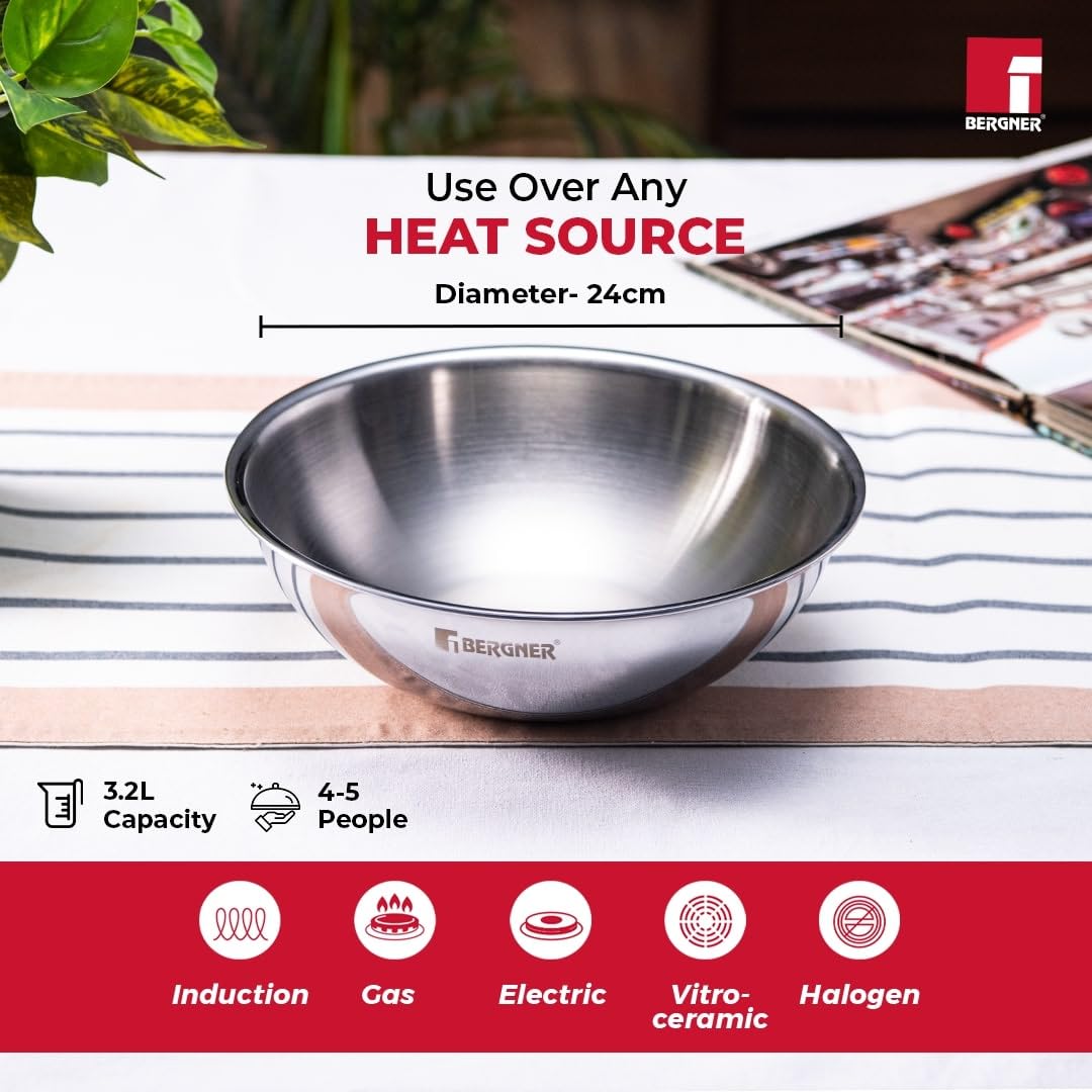 Bergner TriPro Triply Combo of 3 Tasras - Induction Bottom