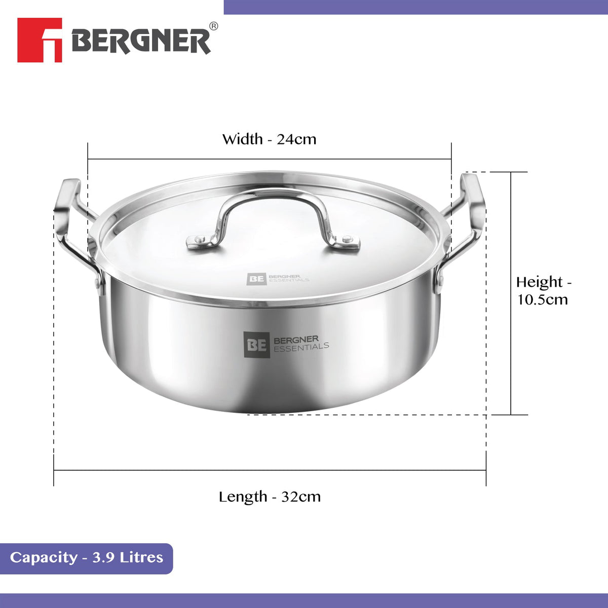 Bergner Tripro BE Essentials 5 Pc Triply Cookware Set