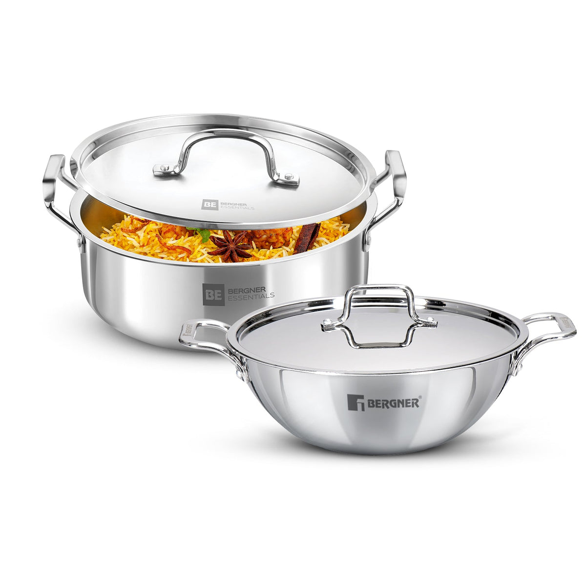 Bergner Tripro 4 Pcs Triply Cookware Set - Induction Bottom