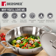 Bergner Tripro 4 Pcs Triply Cookware Set - Induction Bottom