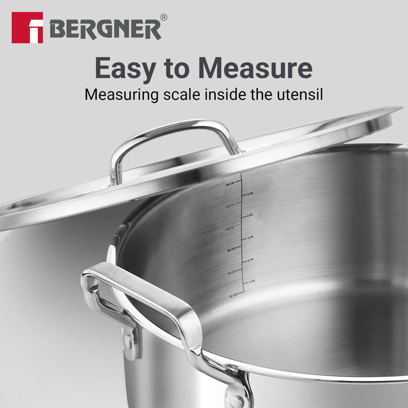 Bergner Tripro 4 Pcs Triply Cookware Set - Induction Bottom
