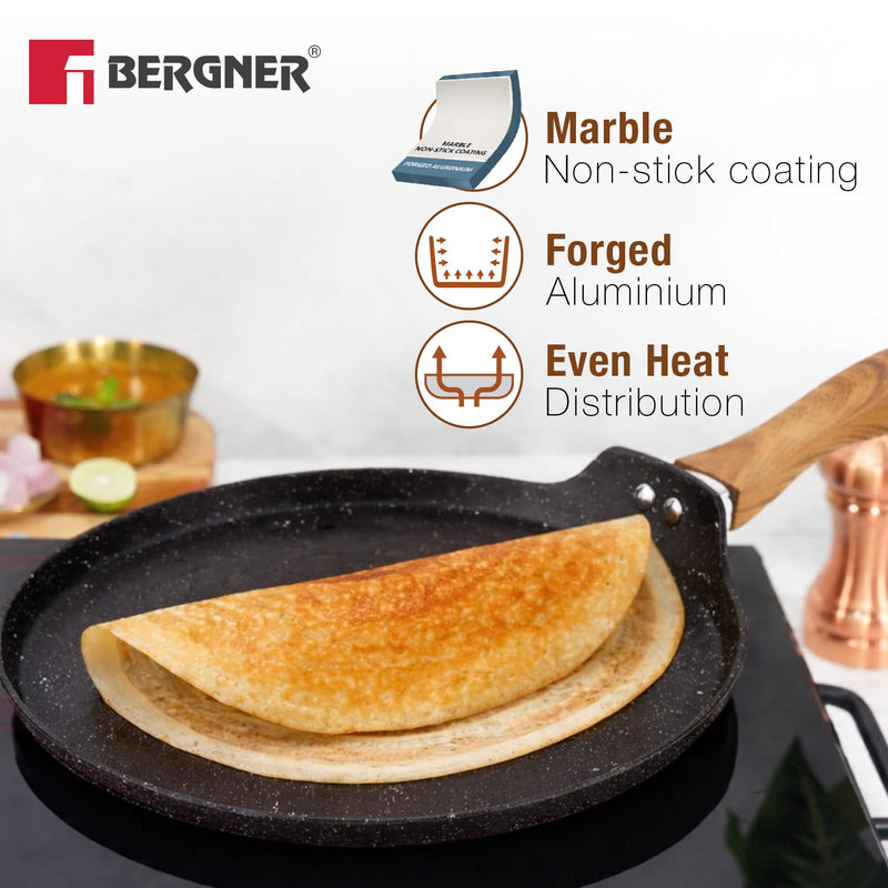 Bergner Ivory Black Granite 3 Pcs Cookware Set