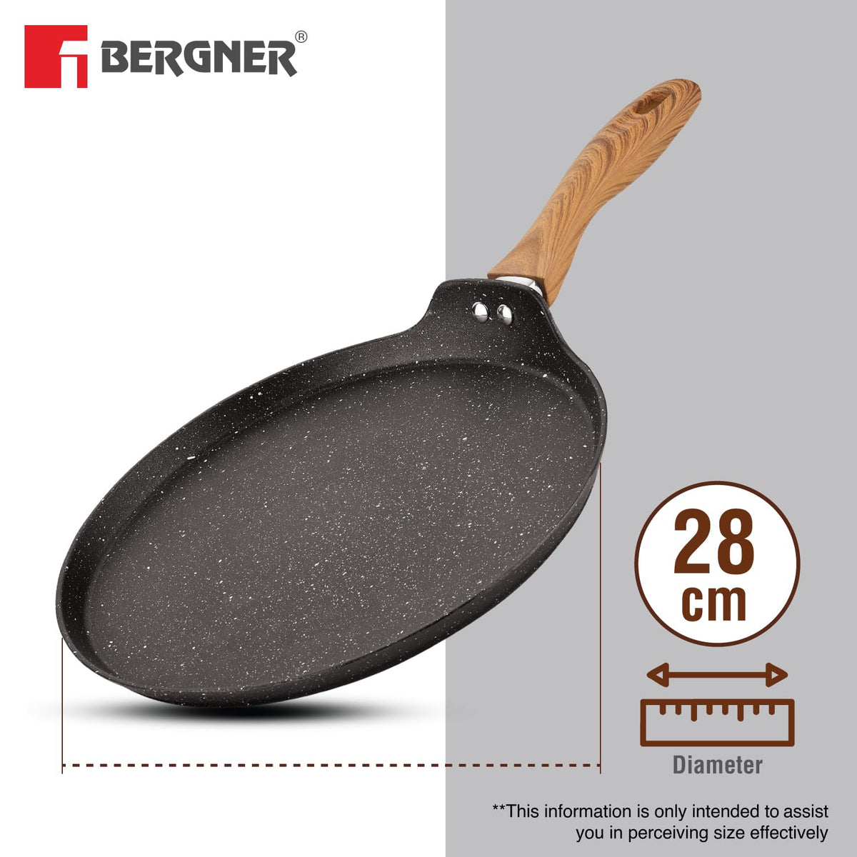 Bergner Ivory Black Granite 3 Pcs Cookware Set