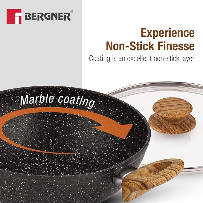 Bergner Ivory Black Granite 2 Pcs Cookware Set